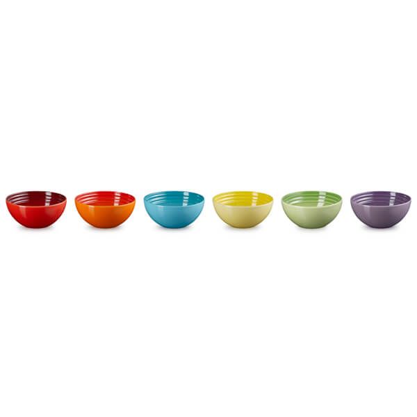 Le Creuset Stoneware Set of 6 Rainbow Snack Bowls 330ml