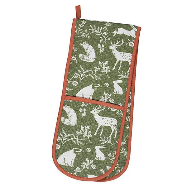 Ulster Weavers Forest Friends Sage Green & Terracotta Double Oven Glove