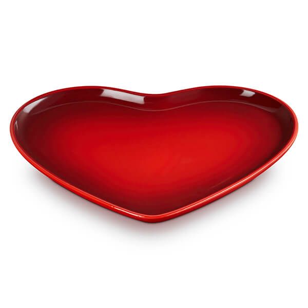 Le Creuset Cerise Stoneware 32cm Heart Serving Platter