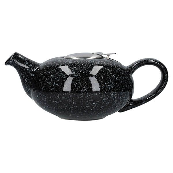 London Pottery Pebble Filter 4 Cup Teapot Gloss Black Flecked