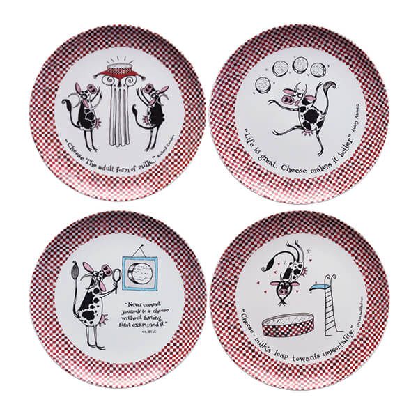 BIA Set of 4 Say Cheese Plates