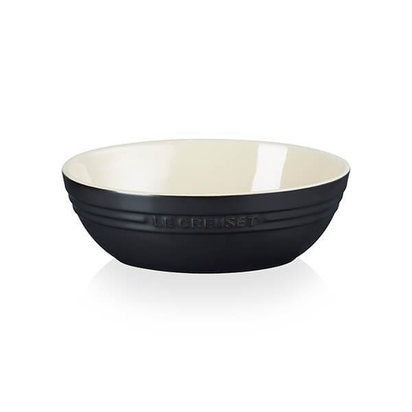 Le Creuset Satin Black Stoneware 29cm Oval Serving Bowl
