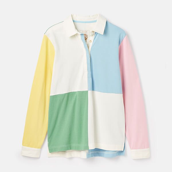 Joules Cream Colour Block Falmouth Rugby Shirt