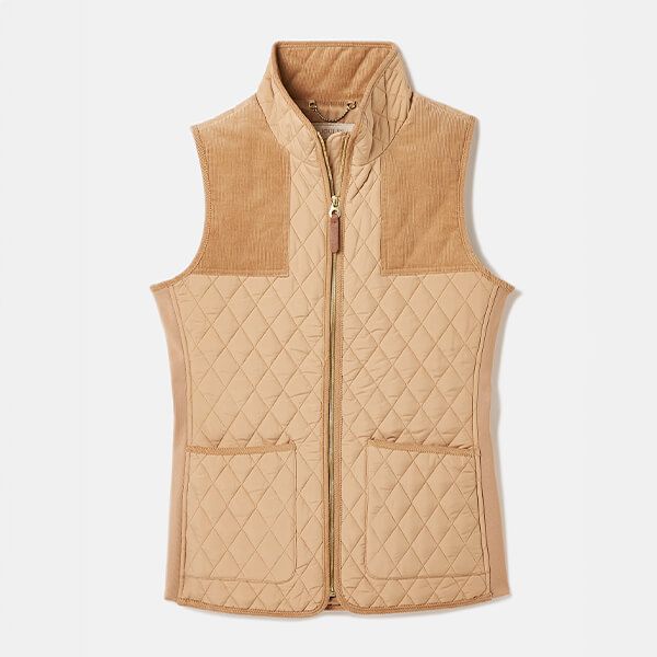 Joules Beige Stately Diamond Quilted Gilet