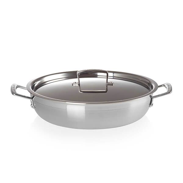 Le Creuset 3-ply Stainless Steel 30cm Non Stick Shallow Casserole