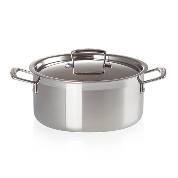 Le Creuset 3-ply Stainless Steel 24cm Shallow Casserole