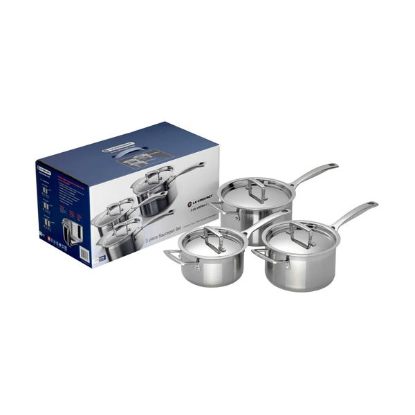 Le Creuset 3-ply Stainless Steel 3 Saucepan Set