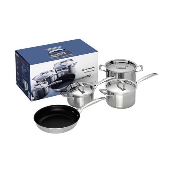 Le Creuset 3-ply Stainless Steel 4 Piece Set