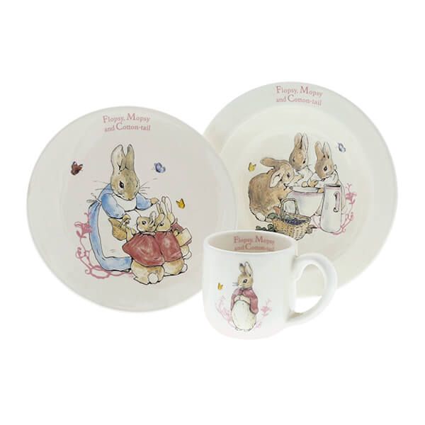 Beatrix Potter Flopsy Mopsy And Cottontail 3 Piece Nursery Set