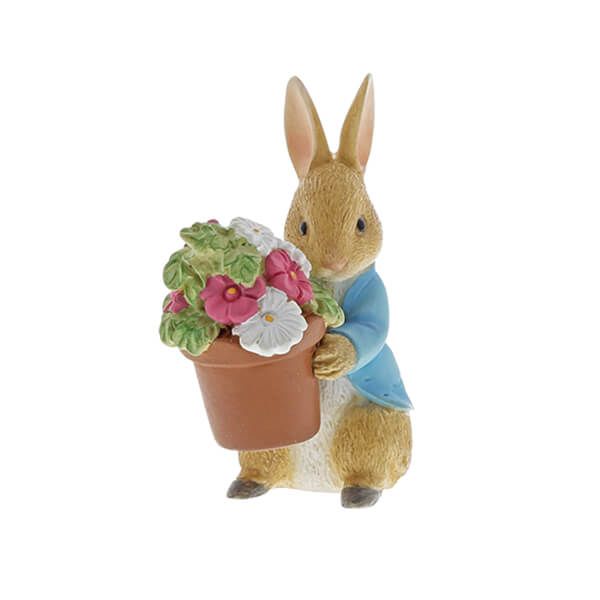 Beatrix Potter Peter Rabbit Brings Flowers Figurine