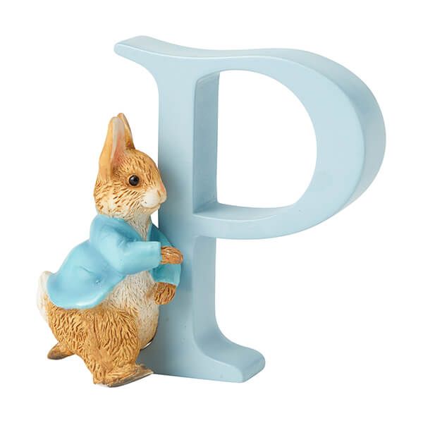 Beatrix Potter P Running Peter Rabbit Ornamental Letter