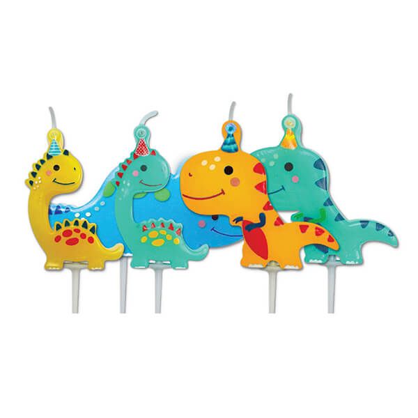 Anniversary House Dino Party Pick Candles Pack of 5