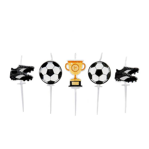 Anniversary House Football Party Pick Candles Pack of 5