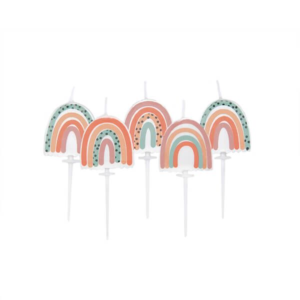 Anniversary House Neutral Rainbow Pick Candles Pack of 5