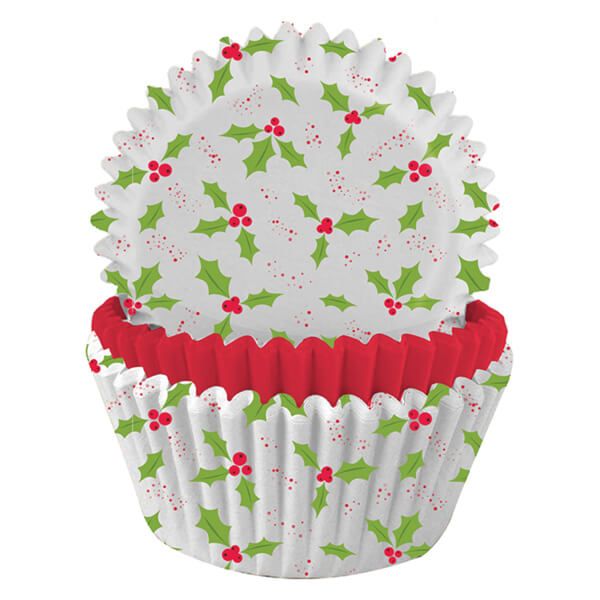 Anniversary House Holly Print Cupcake Cases