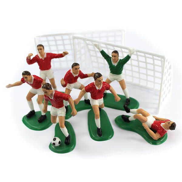 Anniversary House Football Cake Decoration Set Red Pack of 9