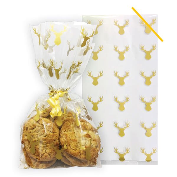 Anniversary House Gold Stag Cello Bag With Twist Ties