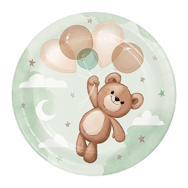 Anniversary House Teddy Bear Paper Lunch Plates Sturdy Style Pack of 8