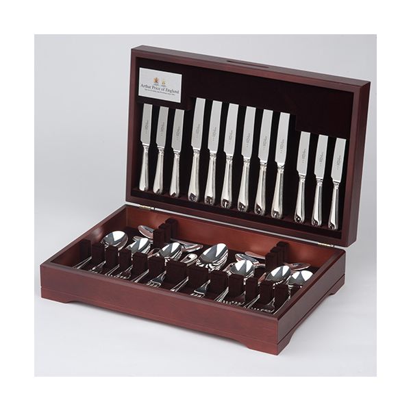 Arthur Price of England Baguette Sovereign Silver Plate 58 Piece Canteen FREE Eight Tea Spoons