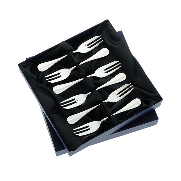 Arthur Price of England Baguette Sovereign Silver Plate Set of 6 Pastry Forks