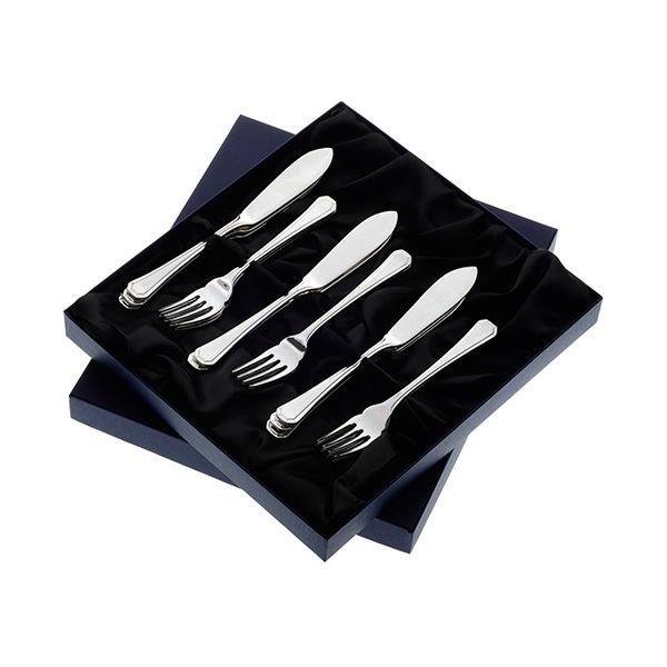 Arthur Price of England Grecian Sovereign Stainless Steel Set of 6 Pairs Of Fish Eaters
