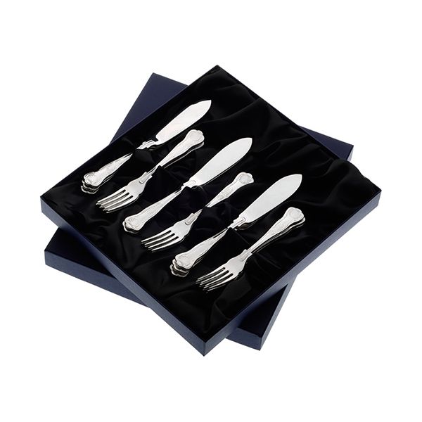 Arthur Price Kings Sovereign Stainless Steel Set of 6 Pairs Of Fish Eaters