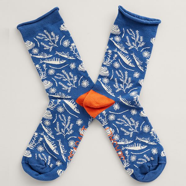 Seasalt Womens Arty Socks Depths Aquatic Size 3-8