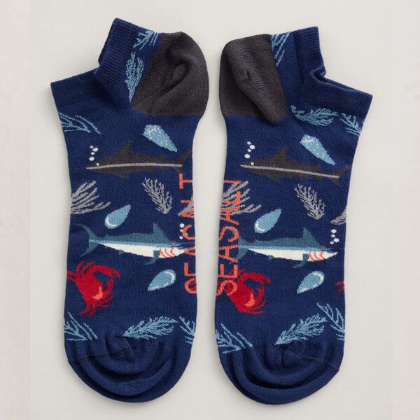Seasalt Men's Sailor Trainer Socks Pellinore Marine Size 8-12