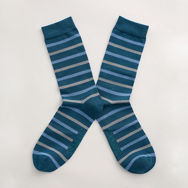 Seasalt Men's Sailor Socks Duet Dark Eden Cornish Blue