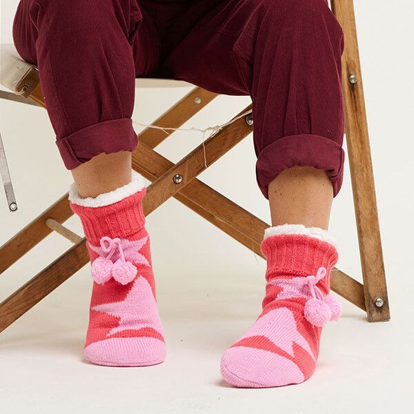 Brakeburn Star Knitted Slipper Sock One Size 