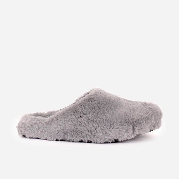 Brakeburn Grey Fluffy Slip on Slipper