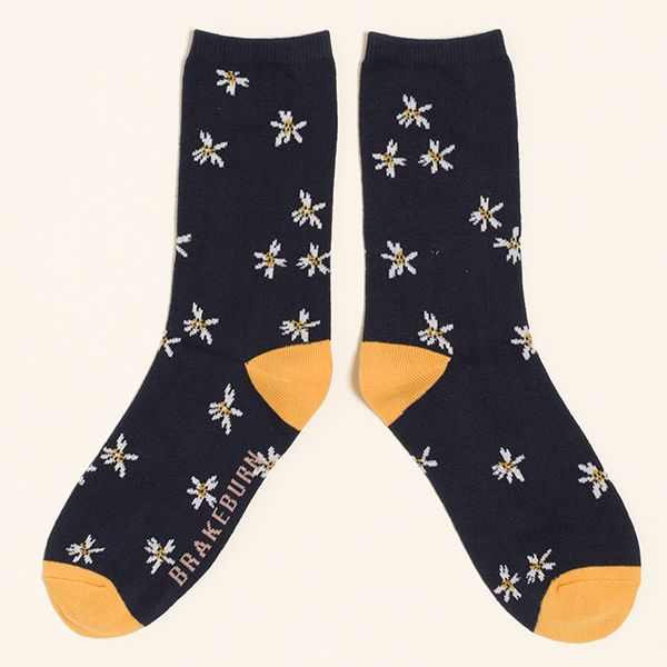 Brakeburn Navy Floral Socks One Size Fits 4-8