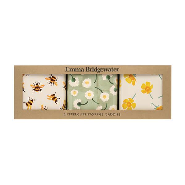 Emma Bridgewater Buttercup Set Of 3 Square Caddies