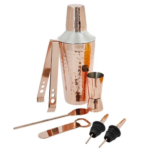 BarCraft 7 Piece Cocktail Making Set with Copper Finish