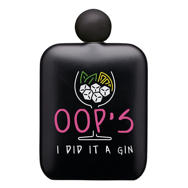 Barcraft Hip Flask Oops I Did It A Gin 145ml Neon Pink