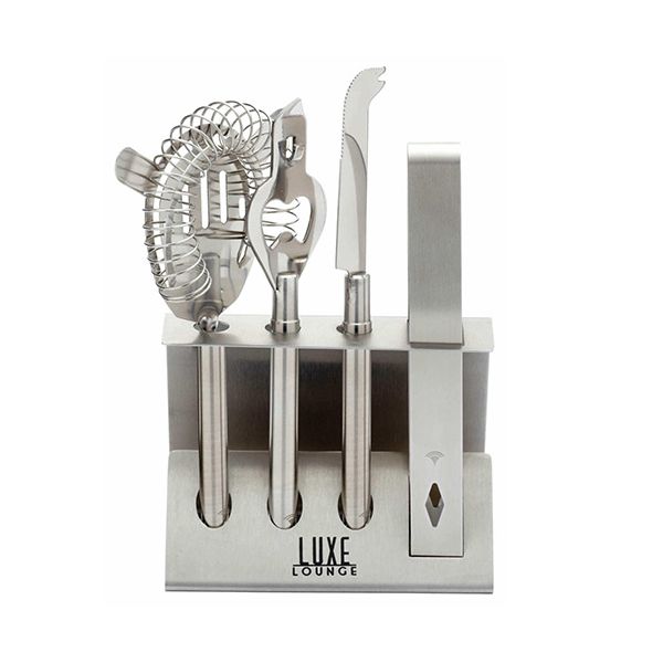 BarCraft Five Piece Stainless Steel Cocktail Tool Set