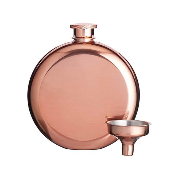 BarCraft Hip Flask and Funnel Set 140ml Copper