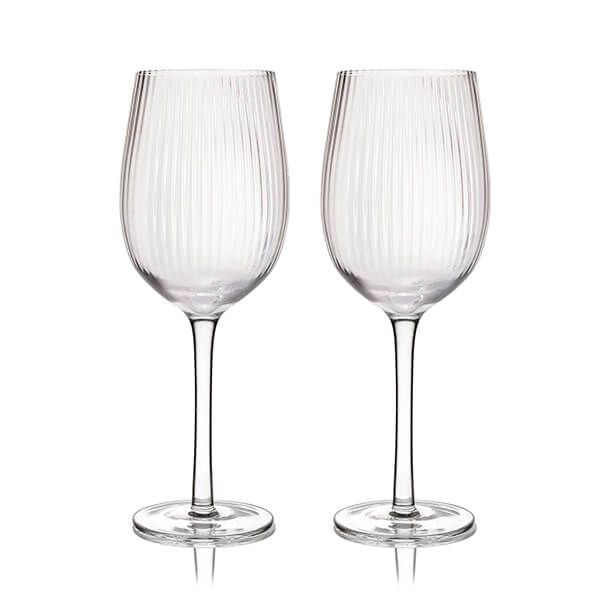 BarCraft Ridged Wine Glasses Set of 2