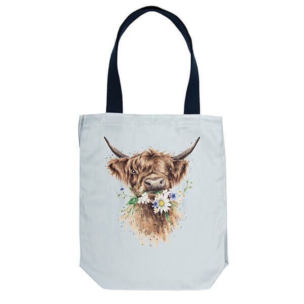 Wrendale Designs 'Daisy Coo' Highland Cow Canvas Tote Bag