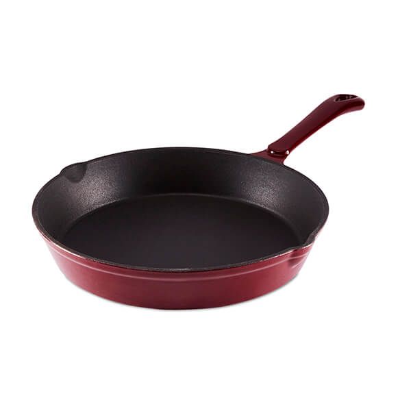 Barbary & Oak 26cm Cast Iron Round Fry Pan Red