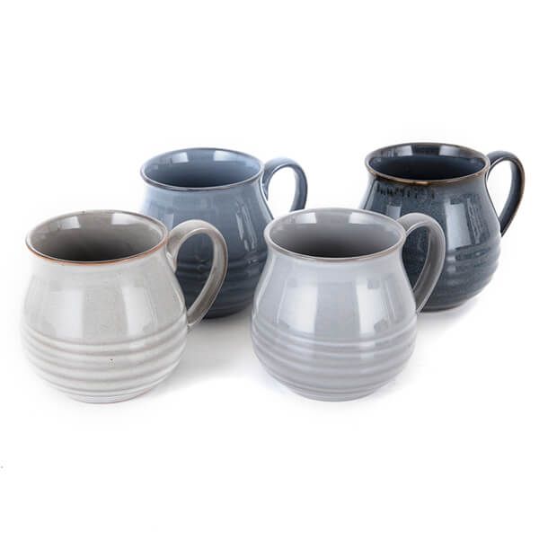 Barbary & Oak Abyss Round Mug, Set of 4 - Reactive Glaze