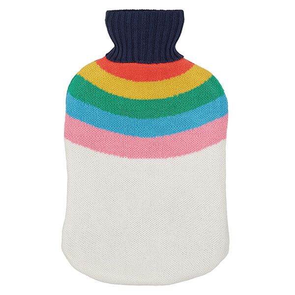 Joules Rainbow Stripe Hot Water Bottle & Cover Multi