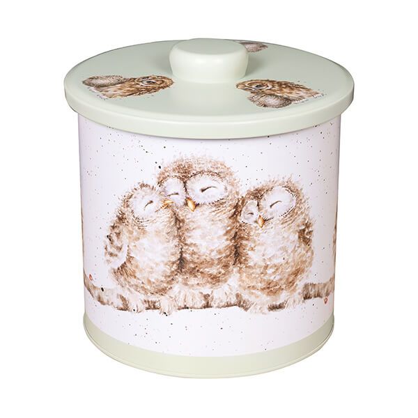 Wrendale Designs 'The Country Set' Owl Biscuit Barrel Green