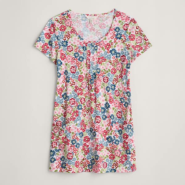 Seasalt Busy Lizzy Tunic Flowery Painting Chalk