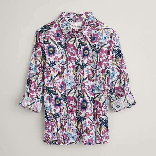 Seasalt Larissa Shirt Floral Terrain Chalk