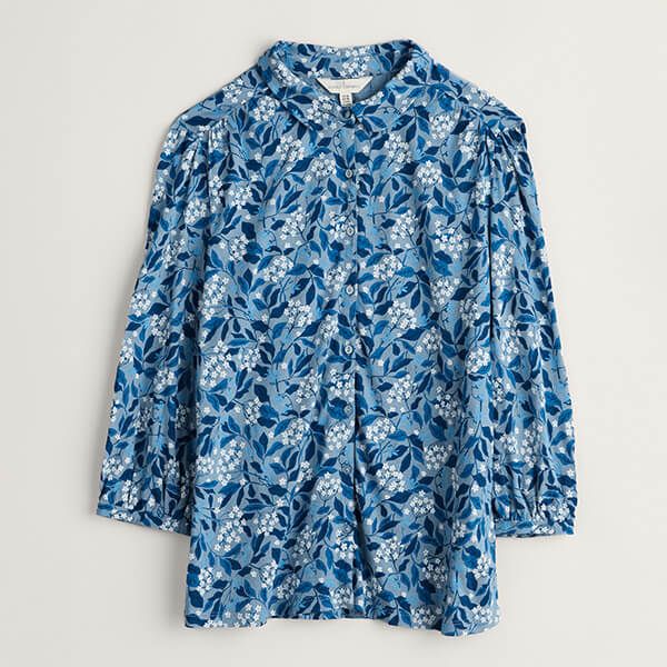 Seasalt 3/4 Embrace Shirt Flower Meadow Blue Fog