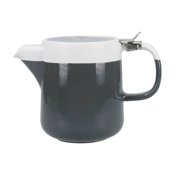 White Tea Pot with infuser La Cafetiere Barcelona Filter teapot 1300 ml 