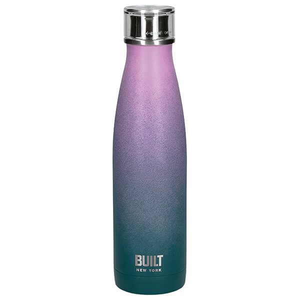 Built 500ml Double Walled Stainless Steel Water Bottle Pink & Blue Ombre