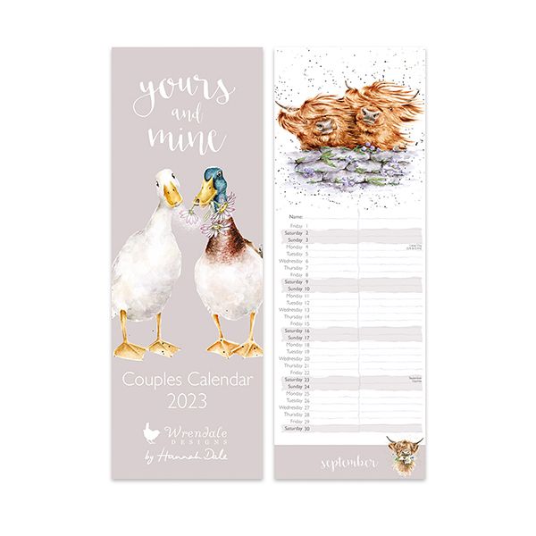 Wrendale Designs Duck Not a Daisy Goes By Yours and Mine Couples 2023 Calendar