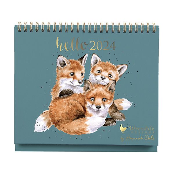 Wrendale Designs Snug as a Fox Cub Desk Calendar 2024